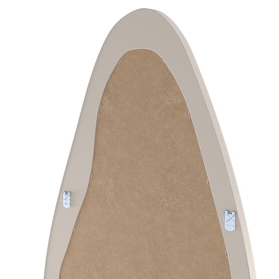 Miroir suspendu dans un cadre en bois Mara, 180x80 cm, forme irrégulière, crème