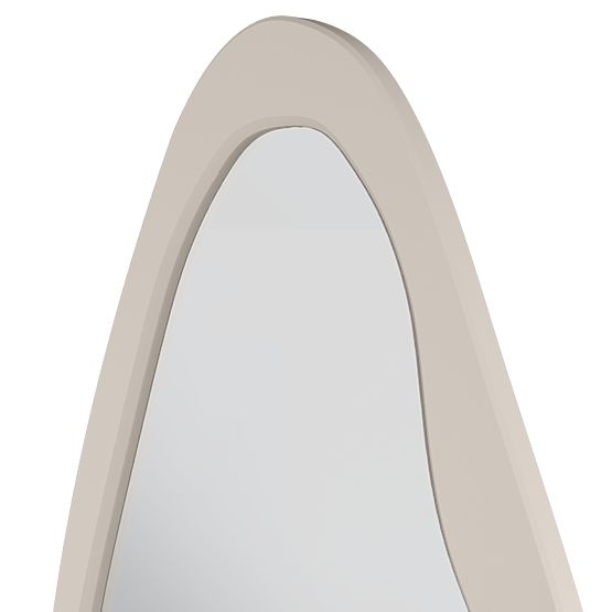 Miroir suspendu dans un cadre en bois Mara, 180x80 cm, forme irrégulière, crème