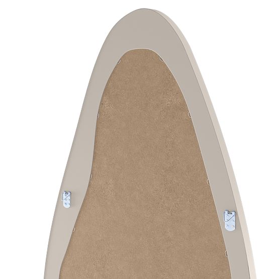 Miroir suspendu dans un cadre en bois Mara, 180x80 cm, forme irrégulière, crème