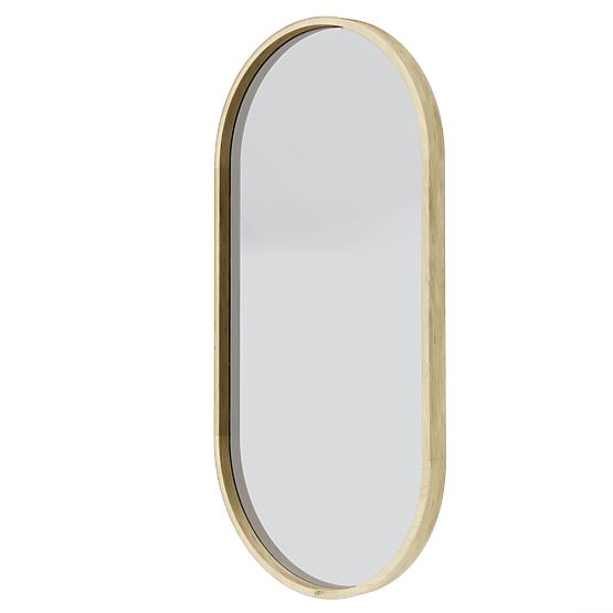 Miroir suspendu dans un cadre en bois Plico 45x90 cm, ovale, naturel