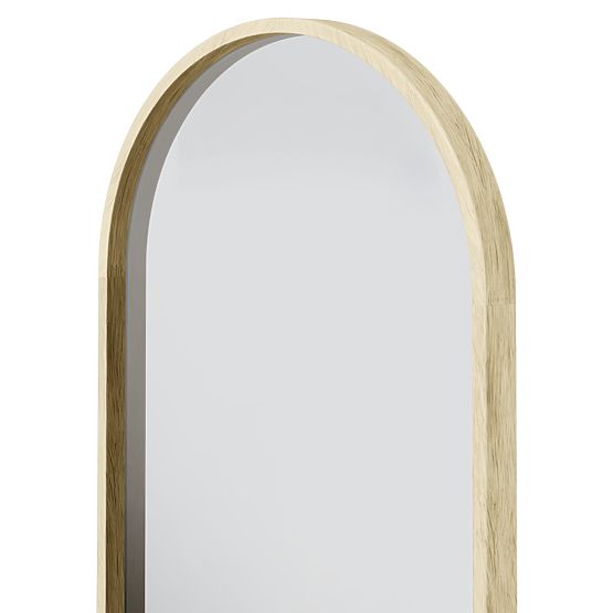 Miroir suspendu dans un cadre en bois Plico 45x90 cm, ovale, naturel