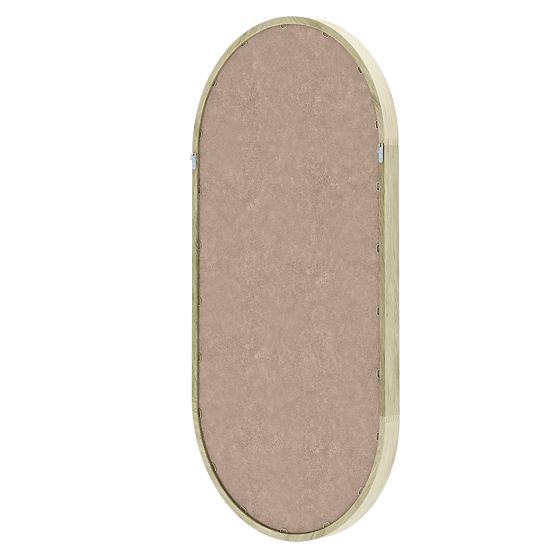 Miroir suspendu dans un cadre en bois Plico 45x90 cm, ovale, naturel