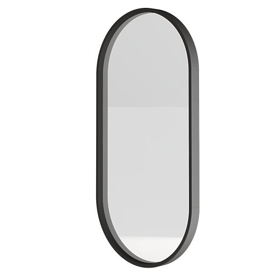 Miroir suspendu dans un cadre en bois Plico 45x90 cm, ovale, noir