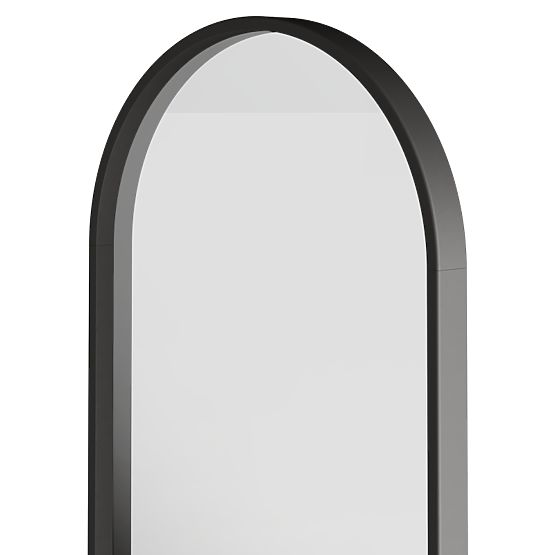 Miroir suspendu dans un cadre en bois Plico 45x90 cm, ovale, noir