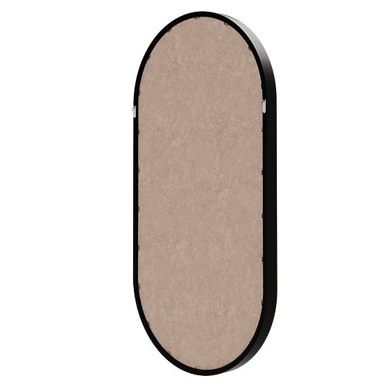 Miroir suspendu dans un cadre en bois Plico 45x90 cm, ovale, noir