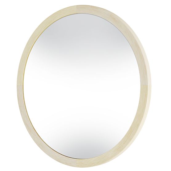 Miroir suspendu dans un cadre en bois Sesto 60 cm, rond, naturel