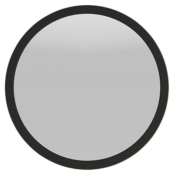 Miroir suspendu dans un cadre en bois Sesto 60 cm, rond, noir