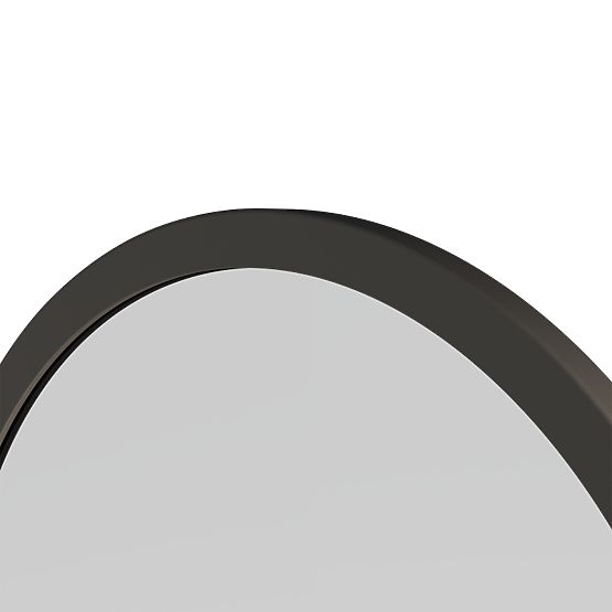 Miroir suspendu dans un cadre en bois Sesto 60 cm, rond, noir