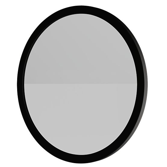 Miroir suspendu dans un cadre en bois Sesto 60 cm, rond, noir