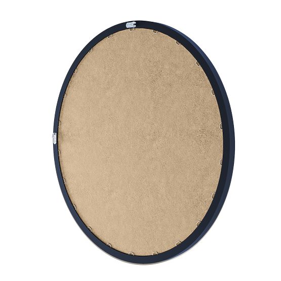 Miroir suspendu dans un cadre en bois Sesto 60 cm, rond, noir