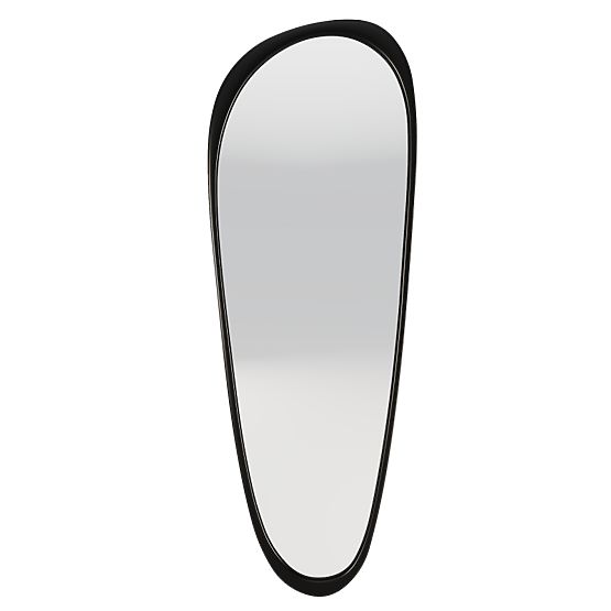 Miroir suspendu dans un cadre en bois Sogno 60x165 cm, forme irrégulière, noir