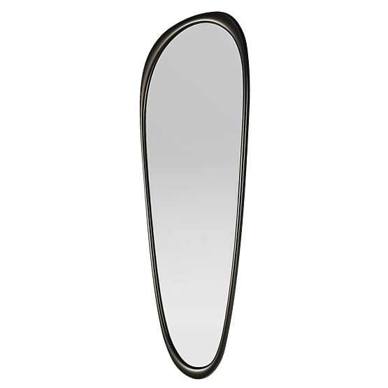 Miroir suspendu dans un cadre en bois Sogno 60x165 cm, forme irrégulière, noir