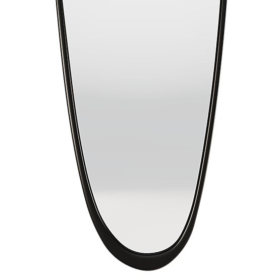 Miroir suspendu dans un cadre en bois Sogno 60x165 cm, forme irrégulière, noir