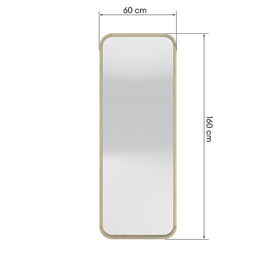 Miroir suspendu dans un cadre en bois Spira 60x160 cm, rectangulaire, arrondi, naturel