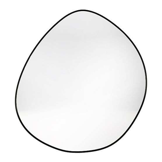 Miroir suspendu dans un cadre noir Alonzo, 64x60 cm, forme irrégulière