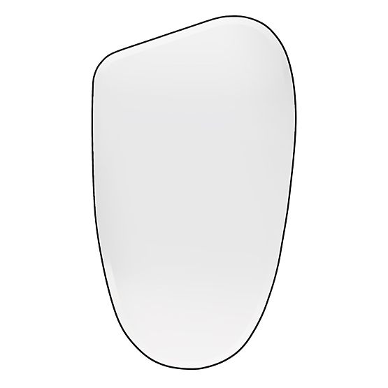 Miroir suspendu dans un cadre noir Frivatti, 60x100 cm, forme irrégulière