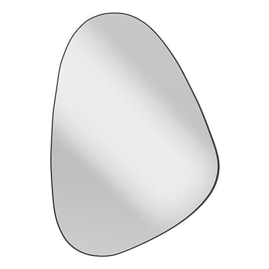 Miroir suspendu dans un cadre noir Libia, 76x51 cm, forme irrégulière