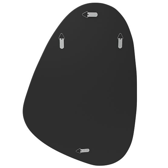 Miroir suspendu dans un cadre noir Libia, 76x51 cm, forme irrégulière