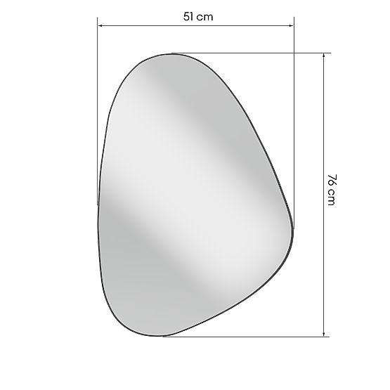 Miroir suspendu dans un cadre noir Libia, 76x51 cm, forme irrégulière