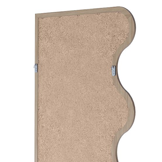 Miroir suspendu dans un cadre ondulé Noelie, 140x70 cm, rectangulaire, bois de paulownia, naturel