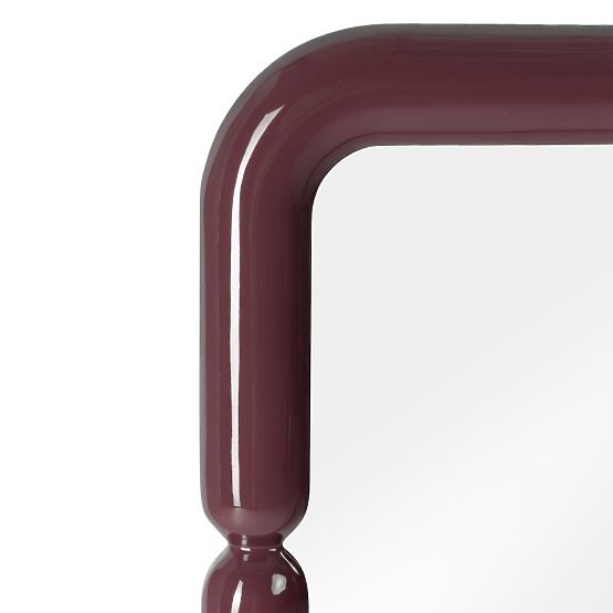 Miroir suspendu décoratif Ava, 90x90 cm, brun bordeaux, brillant