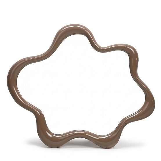 Miroir suspendu Izzi, irrégulier, brun clair/mocha, brillant