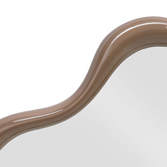 Miroir suspendu Izzi, irrégulier, brun clair/mocha, brillant
