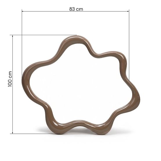 Miroir suspendu Izzi, irrégulier, brun clair/mocha, brillant