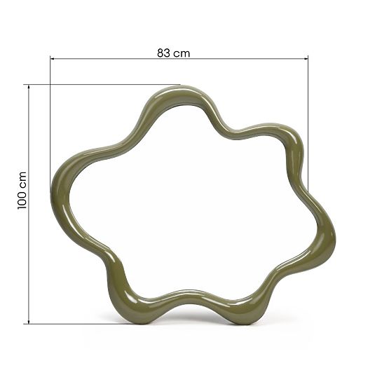 Miroir suspendu Izzi, irrégulier, vert clair, brillant