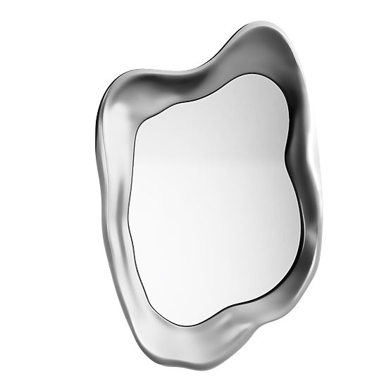 Miroir suspendu Leonardo, 60x90 cm, forme irrégulière, argenté