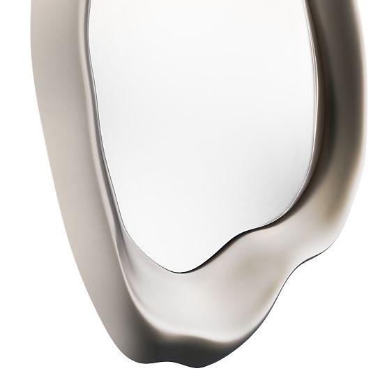 Miroir suspendu Leonardo, 60x90 cm, forme irrégulière, gris-beige