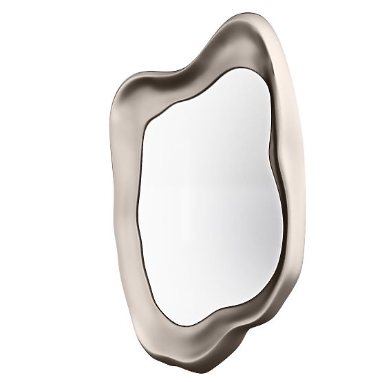 Miroir suspendu Leonardo, 60x90 cm, forme irrégulière, gris-beige