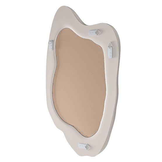 Miroir suspendu Leonardo, 60x90 cm, forme irrégulière, gris-beige