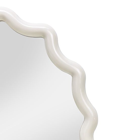 Miroir suspendu Lumi, blanc laiteux, brillant