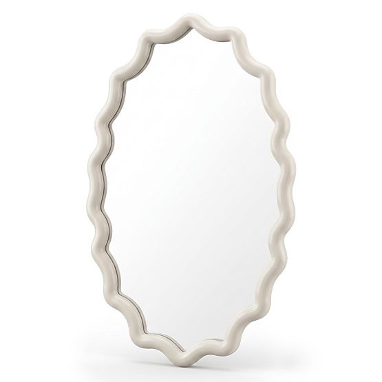 Miroir suspendu Lumi, blanc laiteux, brillant
