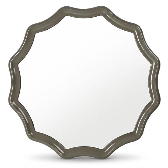 Miroir suspendu Luppo, vert-gris, brillant