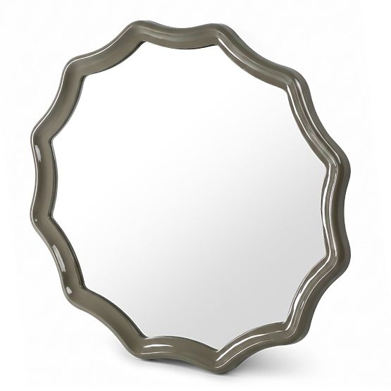 Miroir suspendu Luppo, vert-gris, brillant