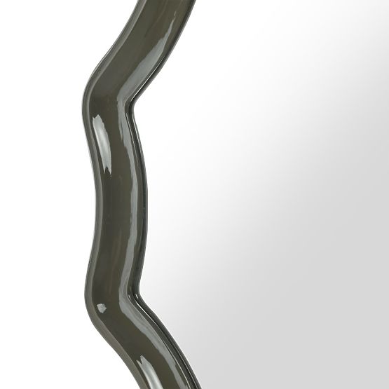 Miroir suspendu Luppo, vert-gris, brillant