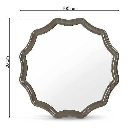 Miroir suspendu Luppo, vert-gris, brillant