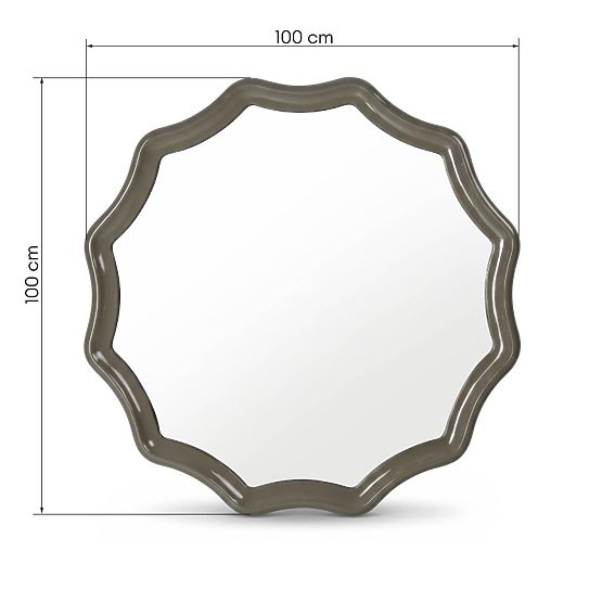 Miroir suspendu Luppo, vert-gris, brillant