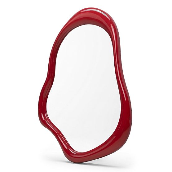 Miroir suspendu Maluma, rouge, brillant