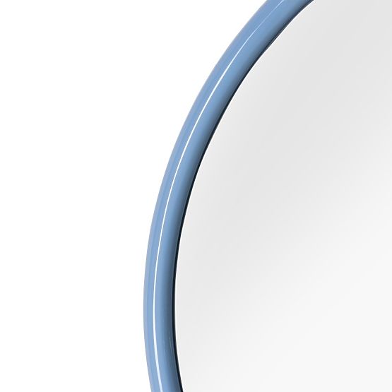 Miroir suspendu rond Zelia, bleu doux, brillant
