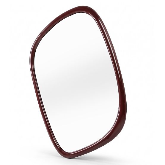 Miroir suspendu Siri, forme irrégulière, brun bordeaux, brillant