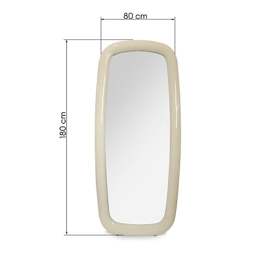 Miroir Uva, 180x80 cm, beige clair, brillant