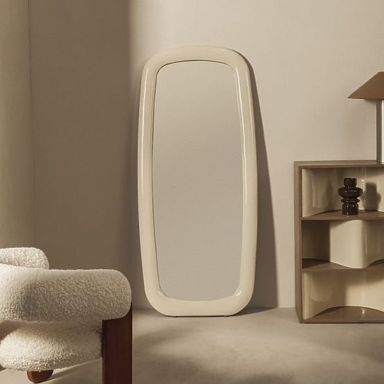 Miroir Uva, 180x80 cm, beige clair, brillant