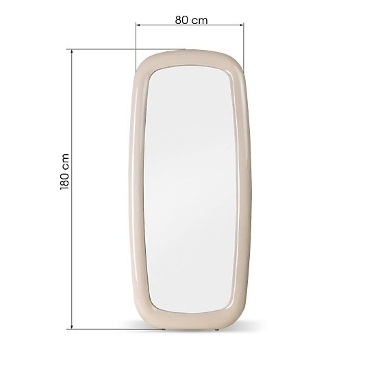 Miroir Uva, 180x80 cm, beige clair, brillant