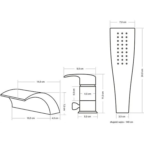 Mitigeur de baignoire Rea Riven or brossé