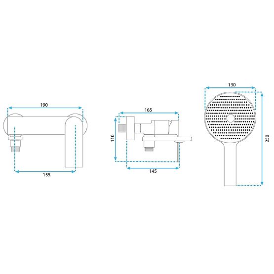 Mitigeur de Baignoire REA Veneta Or Brossé