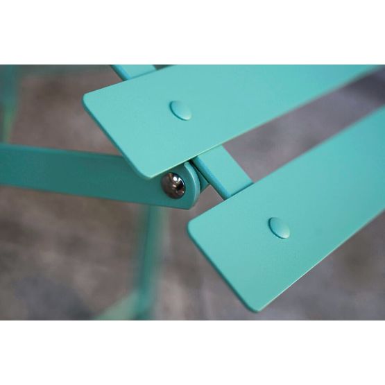 Mobilier de Balcon en Acier (2 chaises pliantes + table) SEMPLICI Menthe