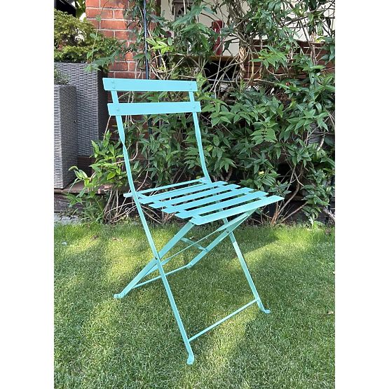 Mobilier de Balcon en Acier (2 chaises pliantes + table) SEMPLICI Menthe